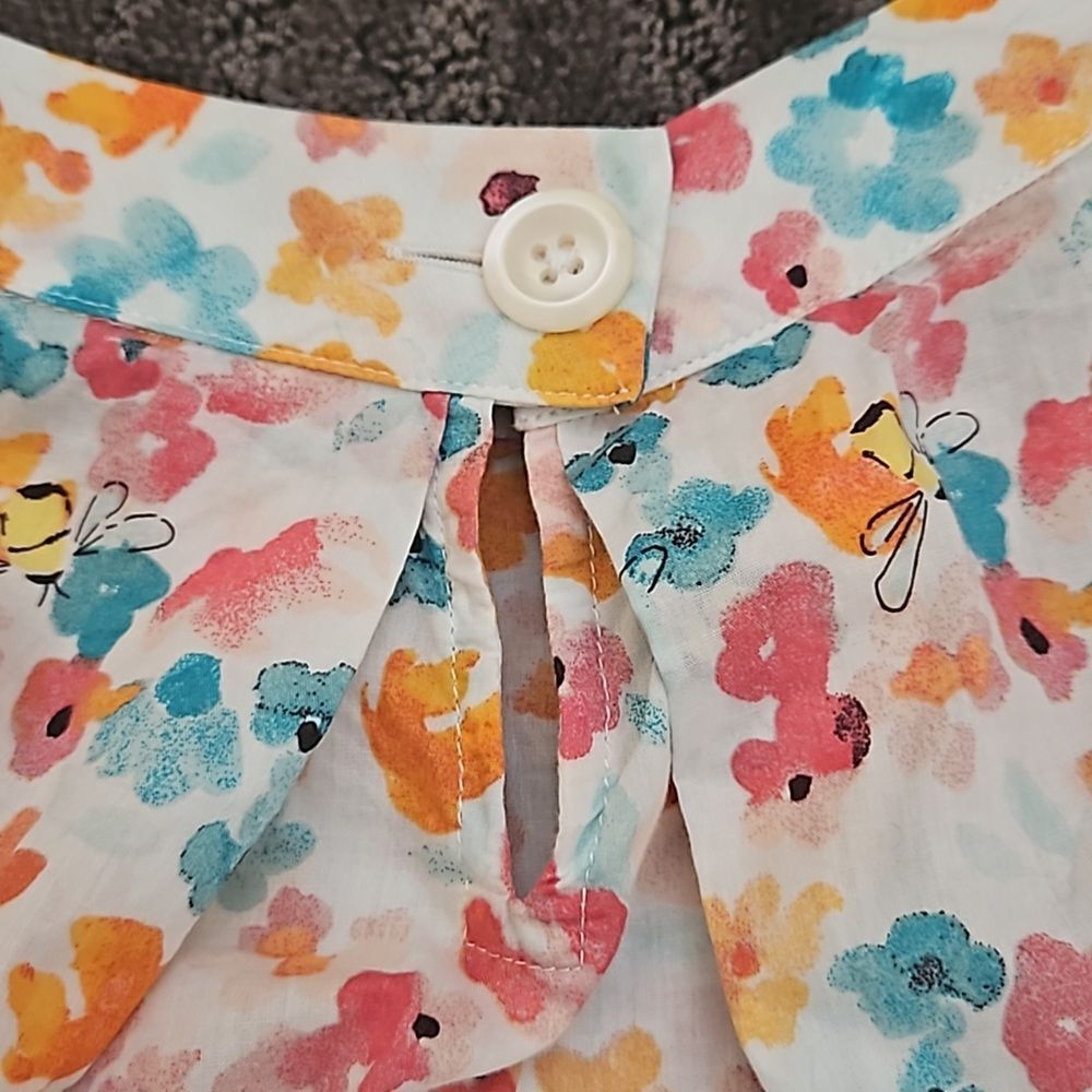 Talbot Women's size X light weight sleeveless shirt, floral with bees - Picture 15 of 15